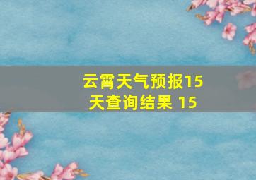 云霄天气预报15天查询结果 15